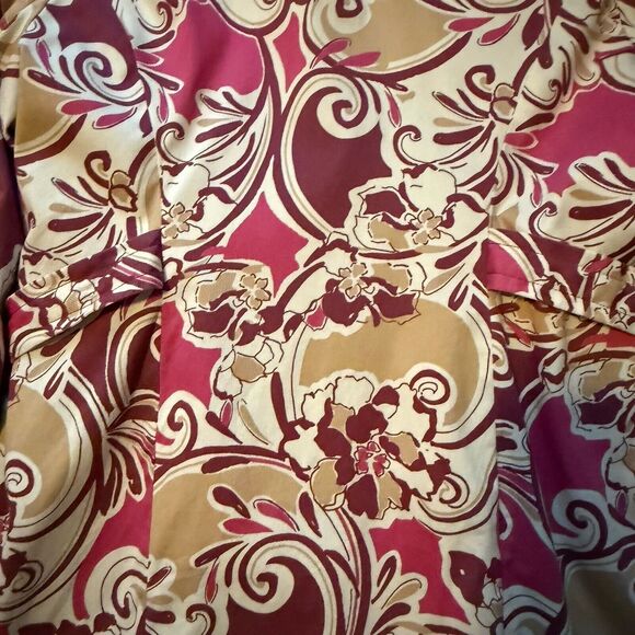 Lane Bryant Floral Long Jacket 20 Pink Purple Lightweight Cotton Lined Boho - Picture 9 of 12